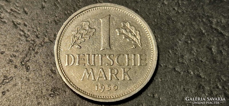 Germany 1 mark, 1950, mint mark 