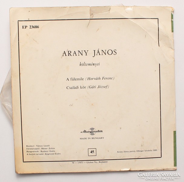 János Arany: family circle, the fülemile - vinyl record sp