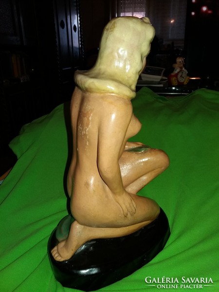 Magdolna Kalmár (magdalena) (1936-2013) glazed ceramic nude statue 34 cm according to the pictures
