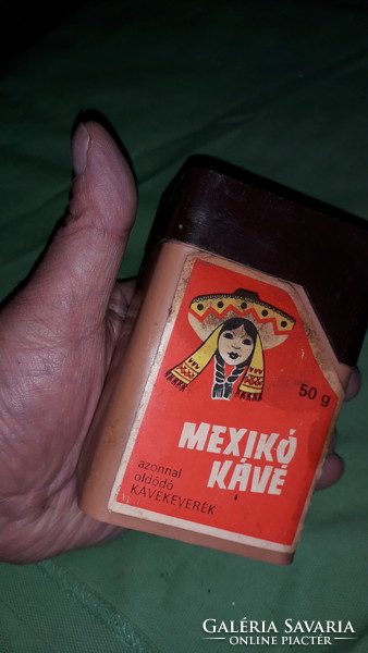 Old 1970s Mexico instant - plastic coffee box 50 g - Zamat coffee biscuit factory as shown in the pictures