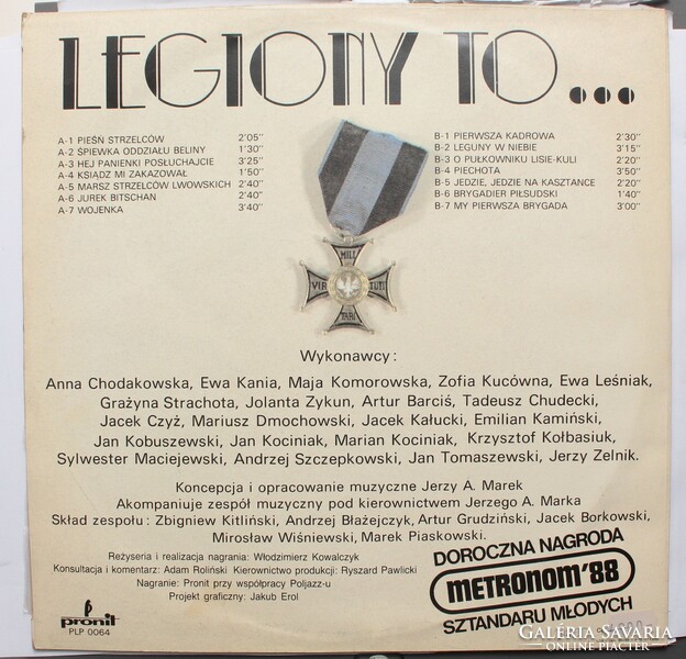 Legiony to... - lengyel katonadalok - bakelit lemez LP