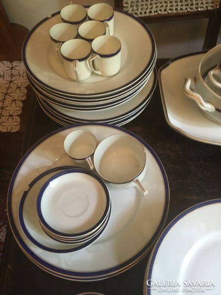 Kronach bavaria else German porcelain dinner/coffee set, incomplete, damaged condition.