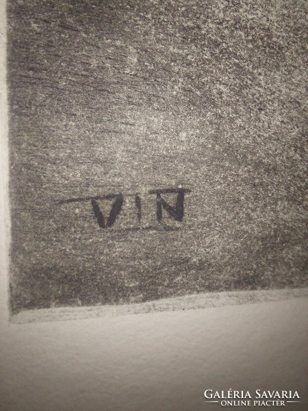 Interesting etching with vin sign