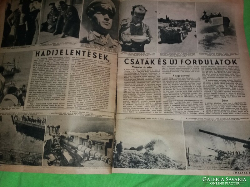 Antik 1943. augusztus 18 MAGYAR FUTÁR ( Rajniss ) II. VH képes hetilap A / 3 méret a képek szerint
