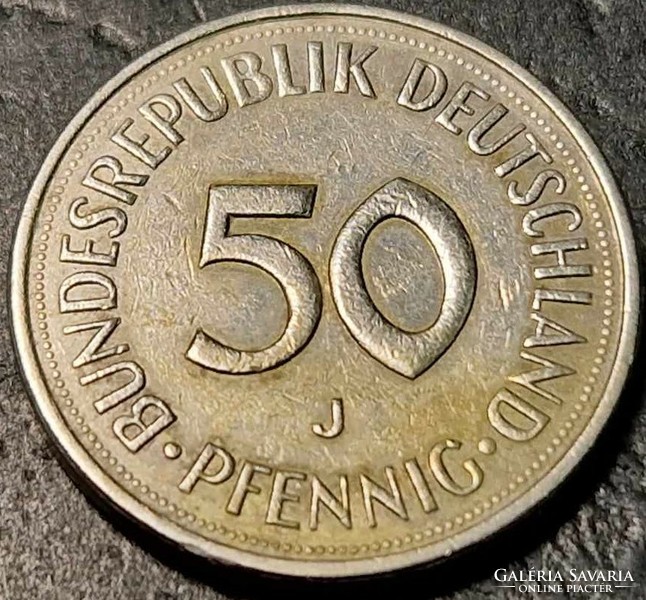 Germany 50 pfennig, 1985, mint mark 
