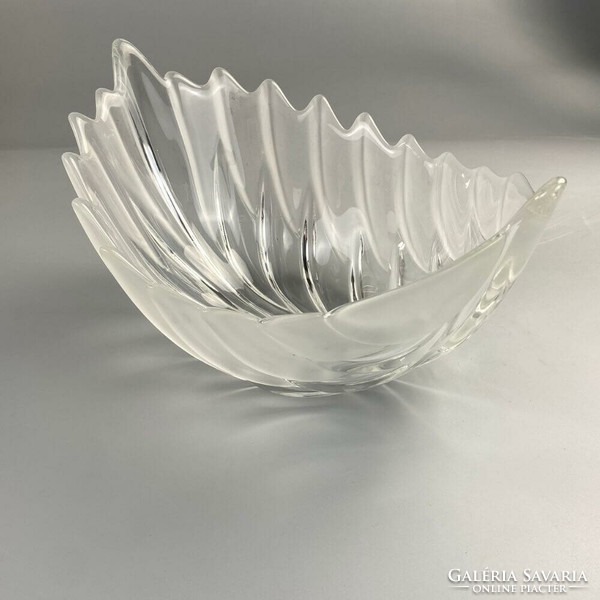 Retro fruit bowl with palm leaves