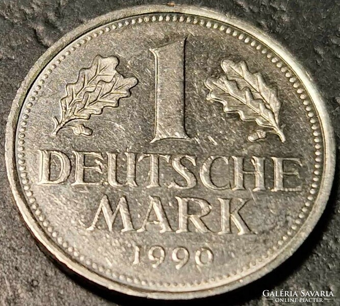 Germany 1 mark, 1990, mint mark 