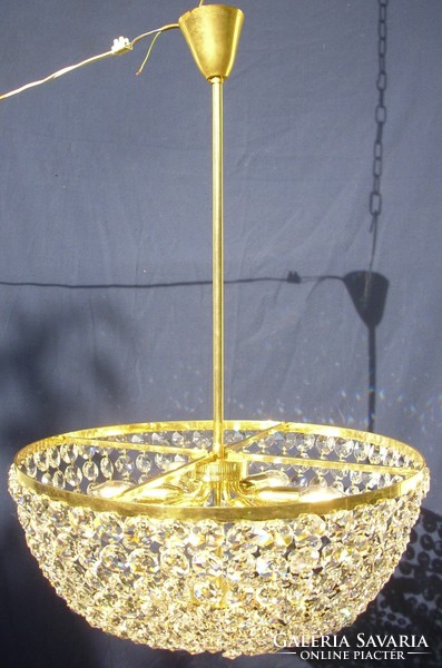 Swarovski polished basket crystal chandelier with 6 lights