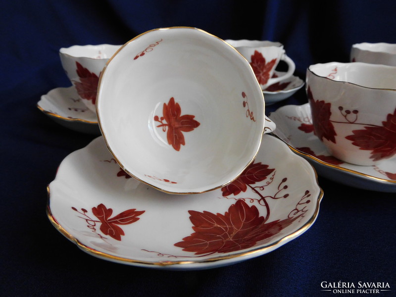 Aquincum hand-painted mocha sets with wild grape decor