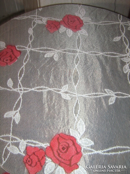Gyönyörű vintage rózsás vitrázs függöny