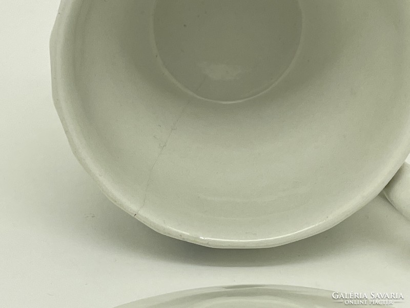 Antik Angol Myott staffordshire porcelán csésze és kistányér kék fehér