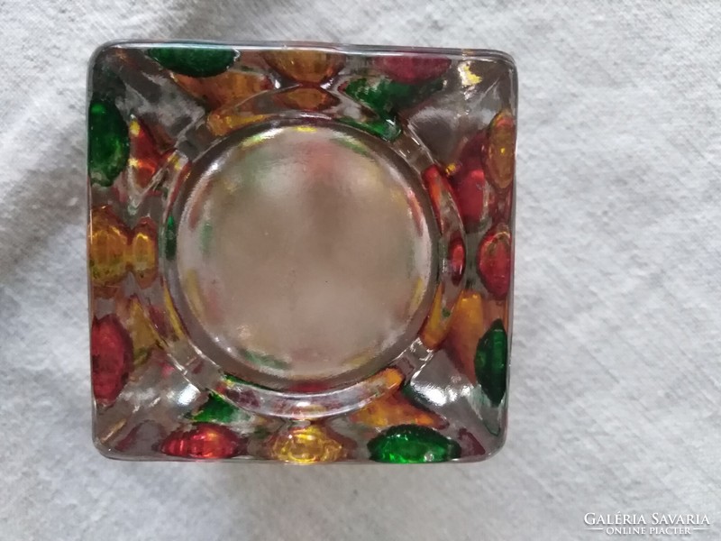 Glass, candle holder, storage container - with dots