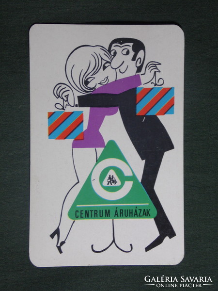 Kártyanaptár,Centrum áruházak,grafikai rajzos,humoros, erotikus női modell,1971