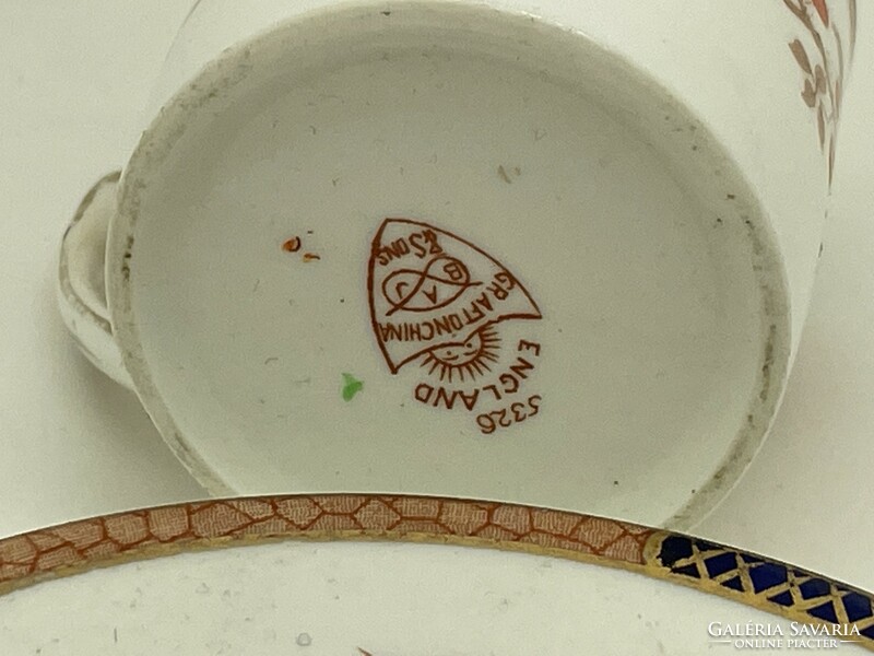 Angol fine bone china porcelán csésze és kistányér Grafton 1930s