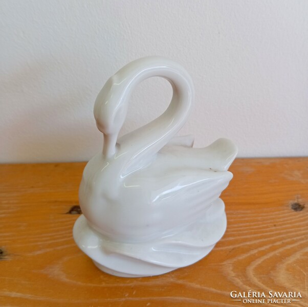 Antique Hungarian drasche porcelain. Swan
