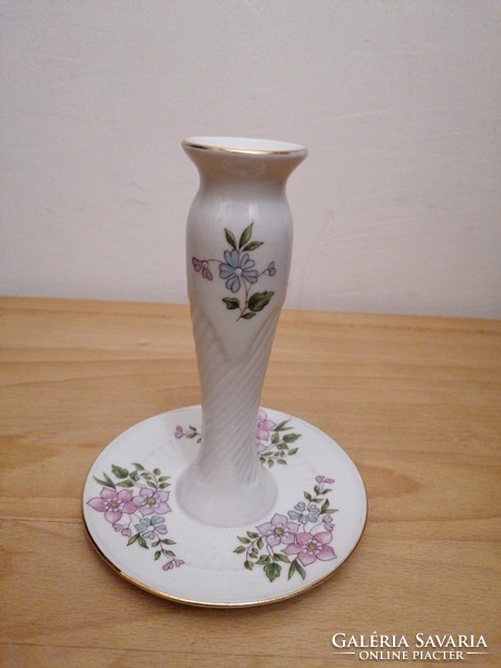 Zsolnay porcelain candle holder with floral pattern
