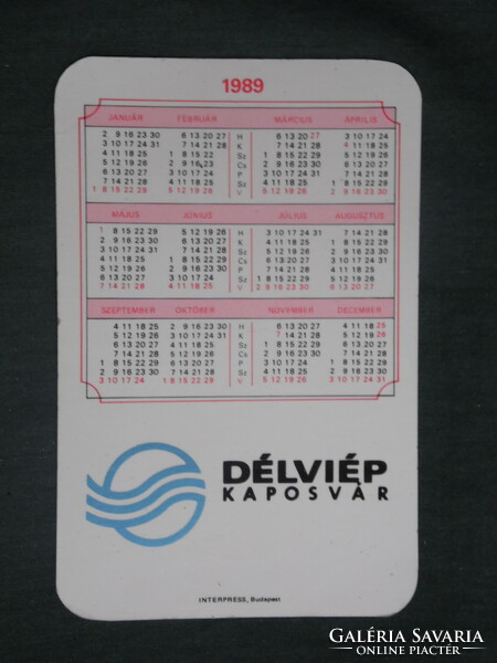 Card calendar, Délviép Kaposvár, sewerage, ifa crane truck, 1989