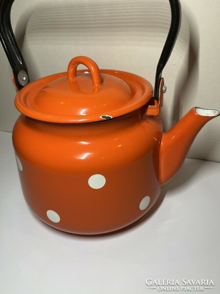 Retro large enamel teapot
