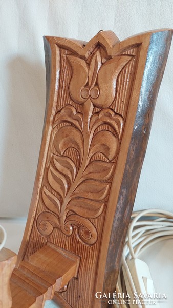Transylvanian carved wall lamp, marked