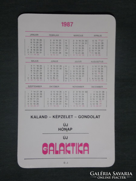 Kártyanaptár, Galaktika magazin újság, grafikai rajzos, 1987