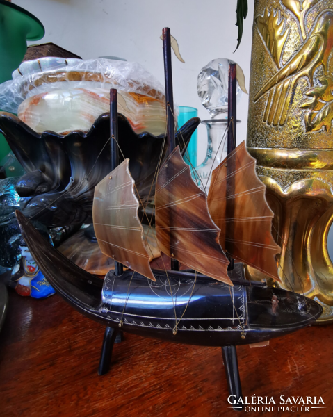 Vintage horn sailing ship