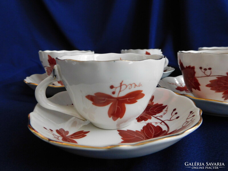 Aquincum hand-painted mocha sets with wild grape decor