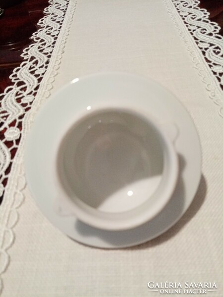 Petrezselyem mintás herendi porcelán teás / kávés zöld - fehér   kanna tető - sérült