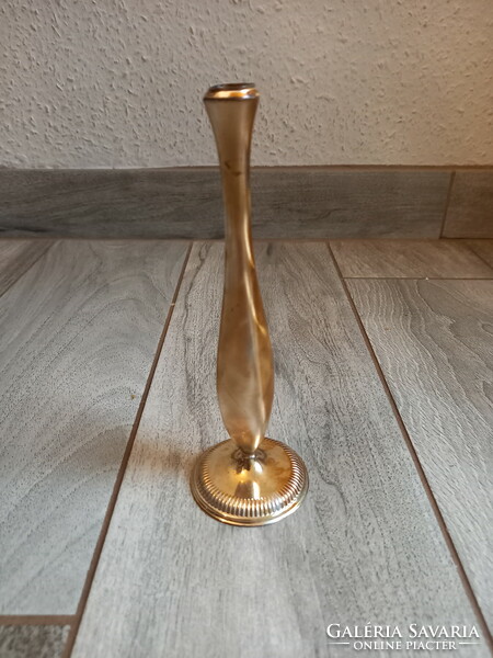 Pompás régi ezüstözött váza (18x6 cm)