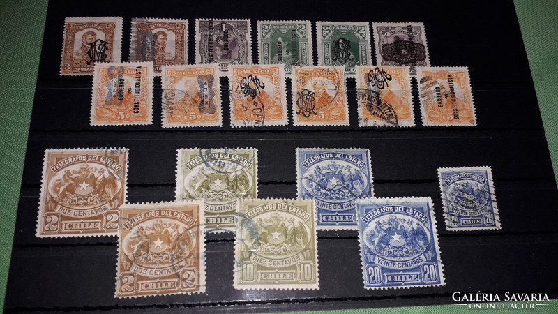 Old - Central and South - American stamps on 19 collector's sheets together as shown in the pictures
