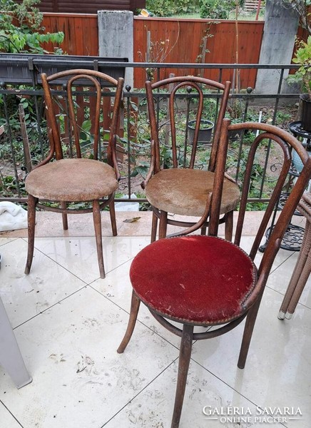 Antique thonet furniture 3 pieces (in need of renovation) original marked.