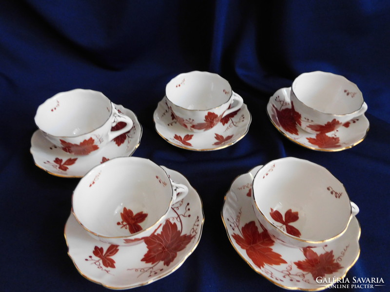 Aquincum hand-painted mocha sets with wild grape decor