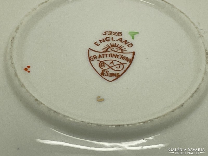 Angol fine bone china porcelán csésze és kistányér Grafton 1930s