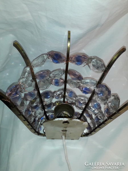Bakalowits Austria wall lamp pair crystal and copper 1950s