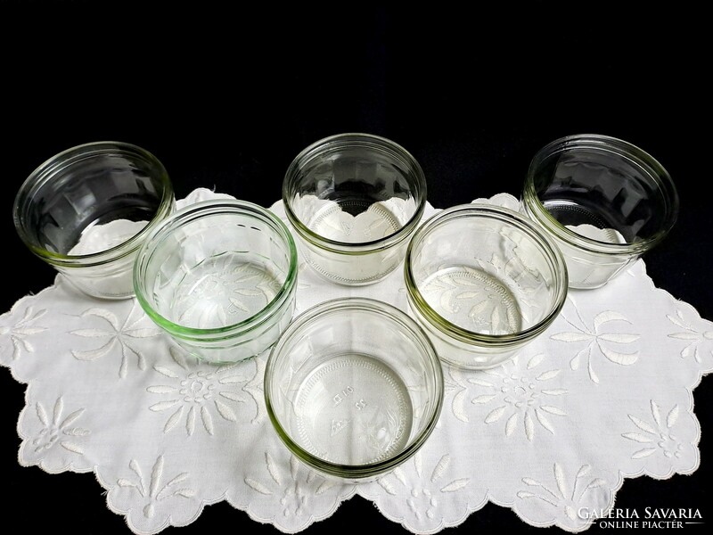 6 labeled muesli, pudding, compote, etc. Glass bowl