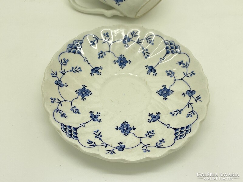 Antik Angol Myott staffordshire porcelán csésze és kistányér kék fehér