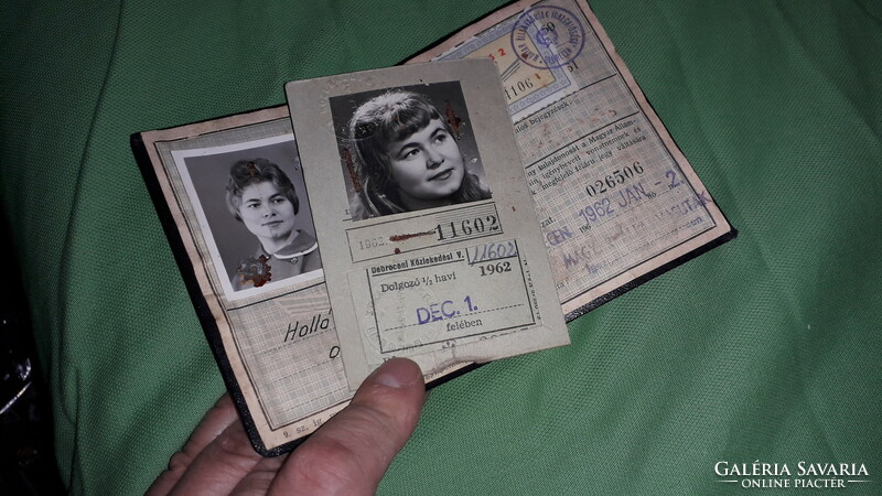 Old 1962. Holló erzsébet nursery school mauve photo ID + driving pass (Debrecen) according to the pictures