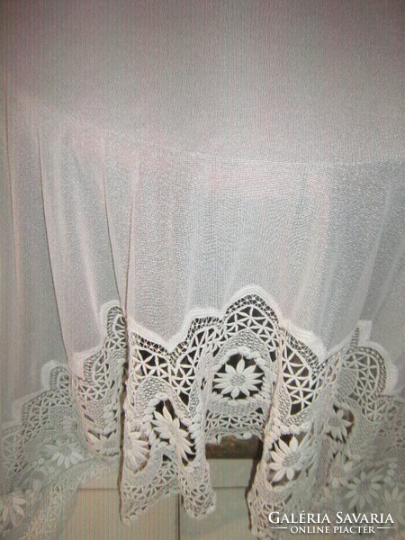 Fabulous vintage white lacy curtain