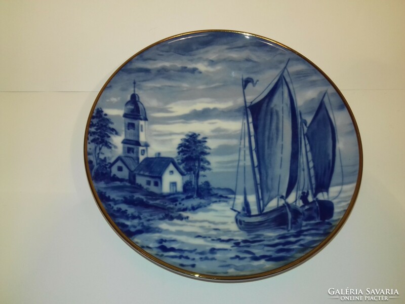 Wallendorf porcelain wall decoration wall bowl plate cobalt blue scene