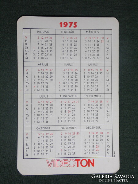 Card calendar, videoton television, computer technology, 1975