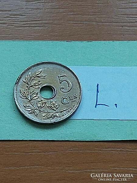 Belgium belgie 5 centimes 1922 copper-nickel, i. King Albert #l