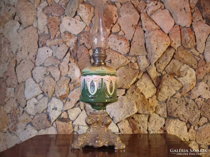 Hand-painted earthenware lamp