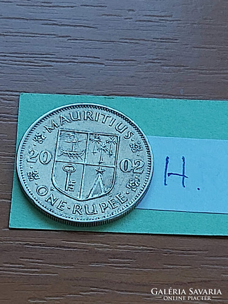 Mauritius 1 rupee rupee 2002 copper-nickel, coat of arms #h