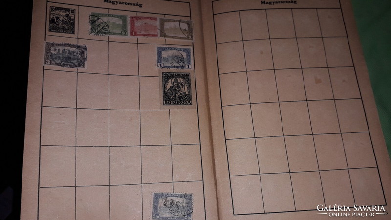 Antik Tolnai bélyegalbum kezdő bélyeggyűjtők használatára könyv, SOK BÉLYEGGEL  képek szerint