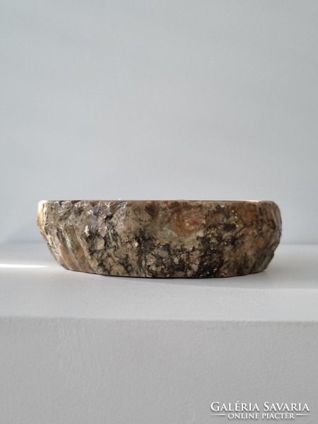 Régi kézműves ásvány / kő hamutartó -20 cm