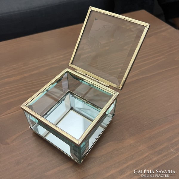 Rare Italian vintage glass jewelry box (pietro chiesa)