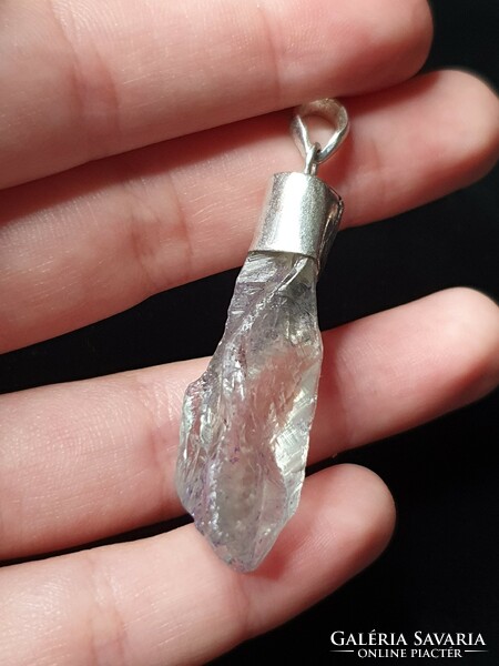 Rarity!!! Beautiful silver pendant with a polished aquamarine stone from Africa