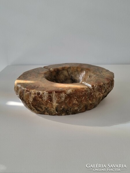 Old craft mineral / stone ashtray -20 cm