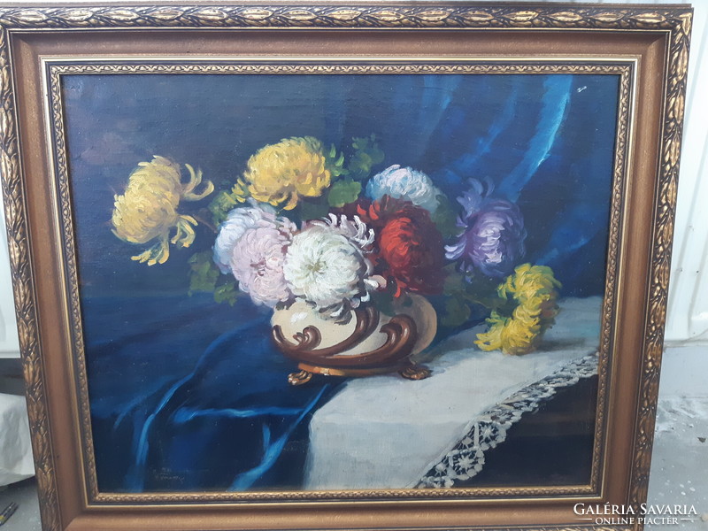 Antique still life, marked, in a new frame