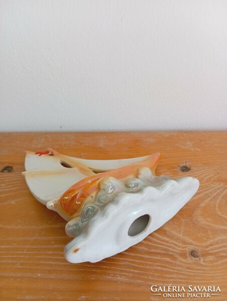 Retro porcelain boat, sailboat.