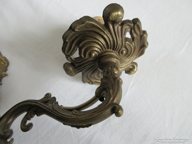 2 Pcs, old, decorative, 2-pronged brass wall lever. Negotiable!